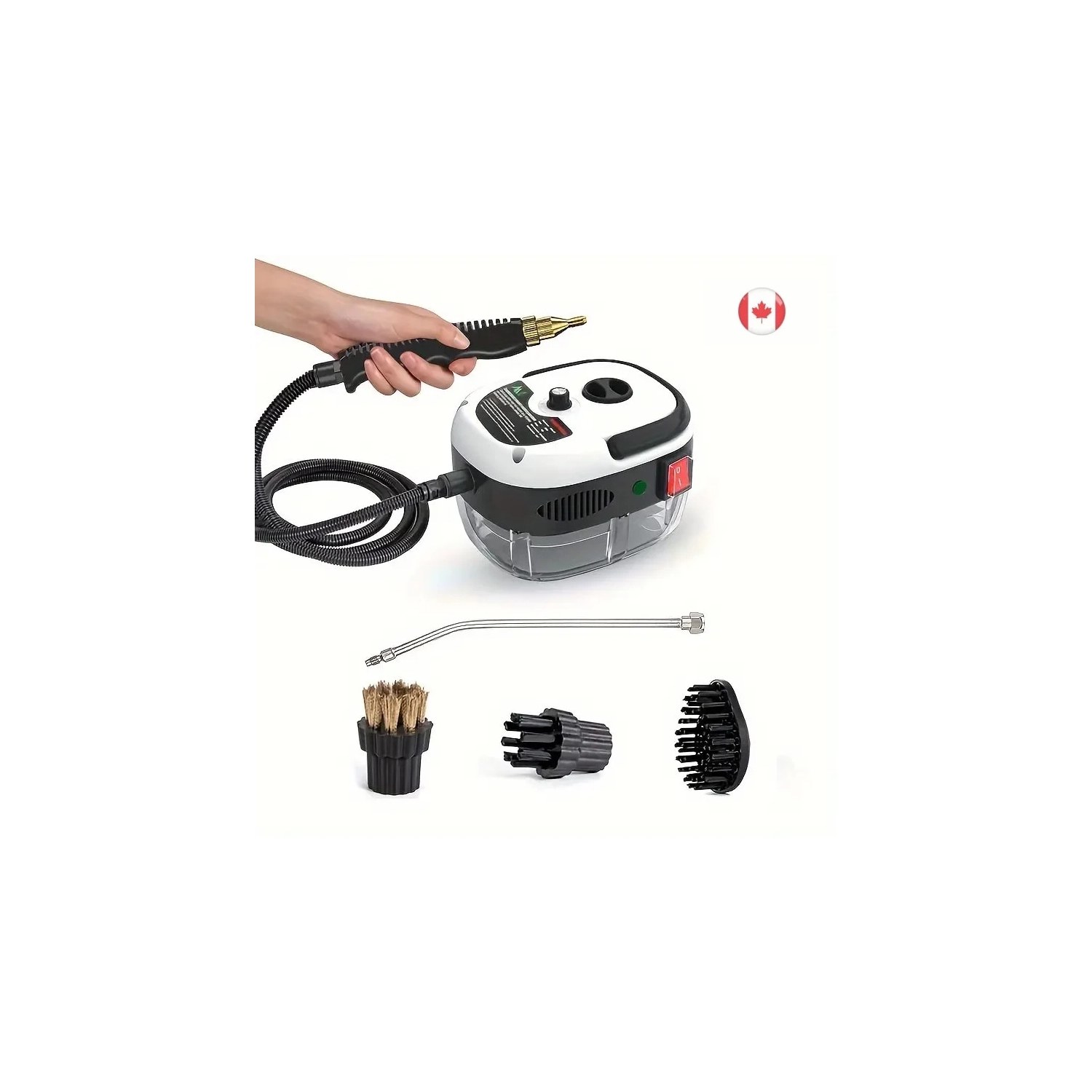 Portable Handheld Steam Cleaner - High Temperature Pressurized Cleaning Machine with Brush Heads for Kitchen, Furniture, Bathroom