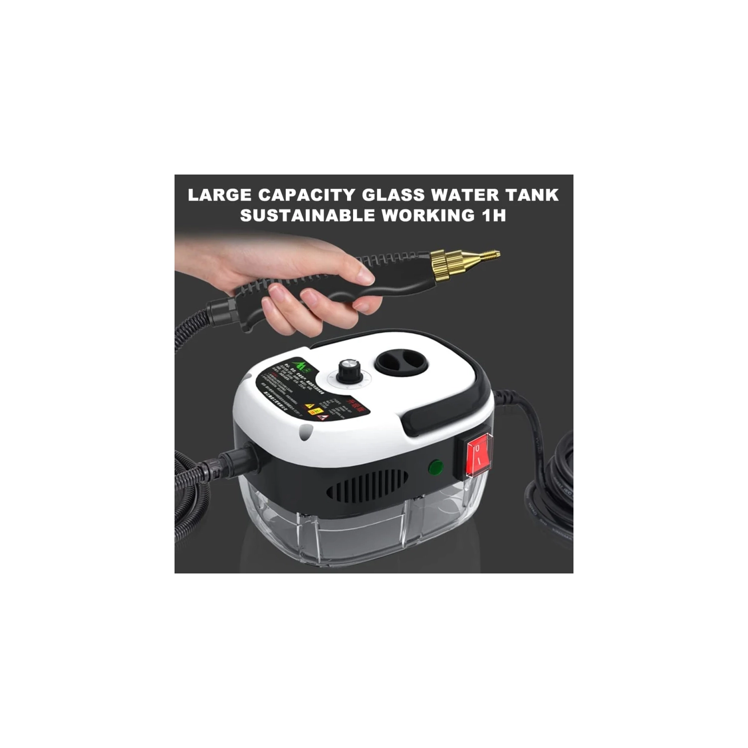 Portable Handheld Steam Cleaner - High Temperature Pressurized Cleaning Machine with Brush Heads for Kitchen, Furniture, Bathroom