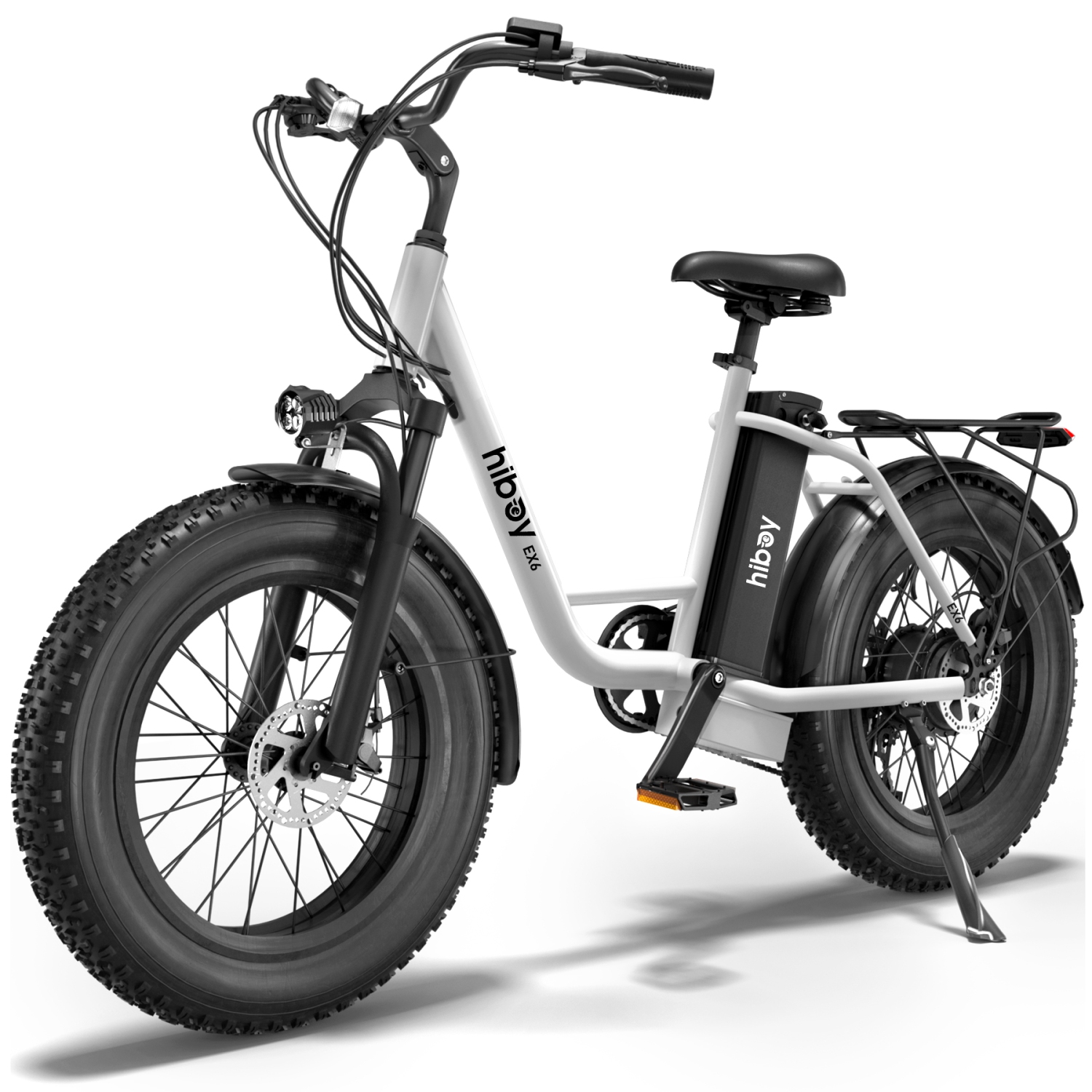 Hiboy EX6 Electric Bicycle for Adults, 500W BAFANG Motor/ 48V 15Ah Removable Battery/ Top Speed 30 km/h, 20" *4.0 Fat Tire E-Bike, Shimano 7 Speed