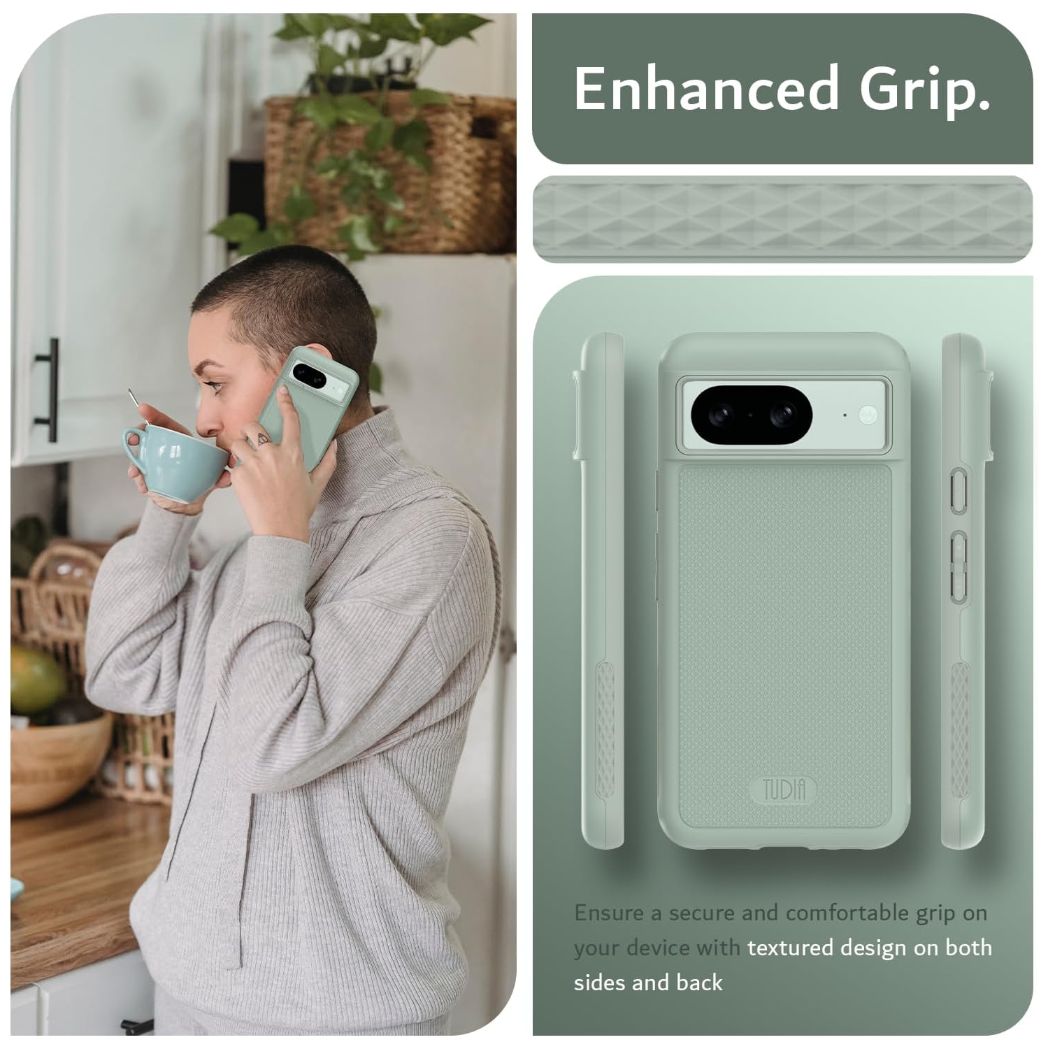 Étui MergeGrip de TUDIA compatible avec MagSafe pour Pixel 8 de Google - Lys verts