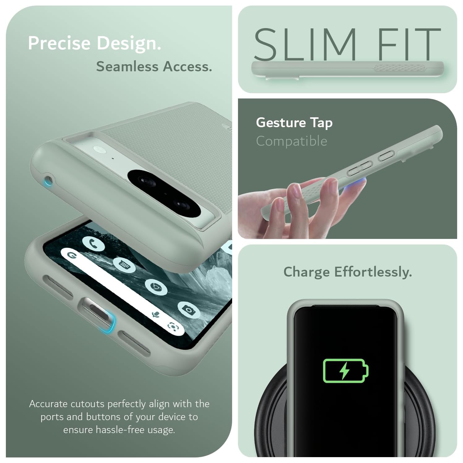 Étui MergeGrip de TUDIA compatible avec MagSafe pour Pixel 8 de Google - Lys verts