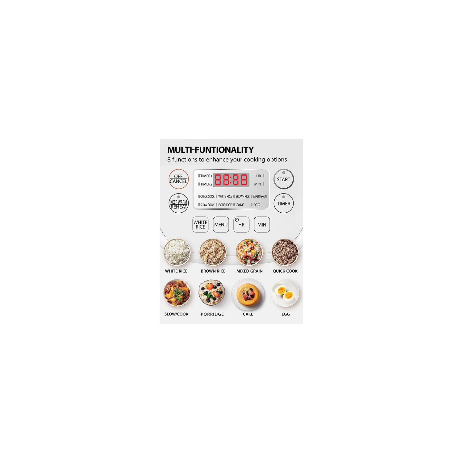 Toshiba Fuzzy Logic Technology LCD Display with 8 Cooking Functions Compact 3 Cup Uncooked Rice Cooker Pearl White