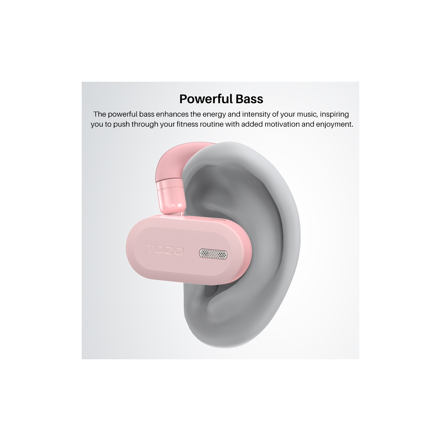 Écouteurs boutons sans fil autonomes OpenBuds de TOZO avec ajustement multi-angle Bluetooth 5,3 et conception à deux axes pour des appels