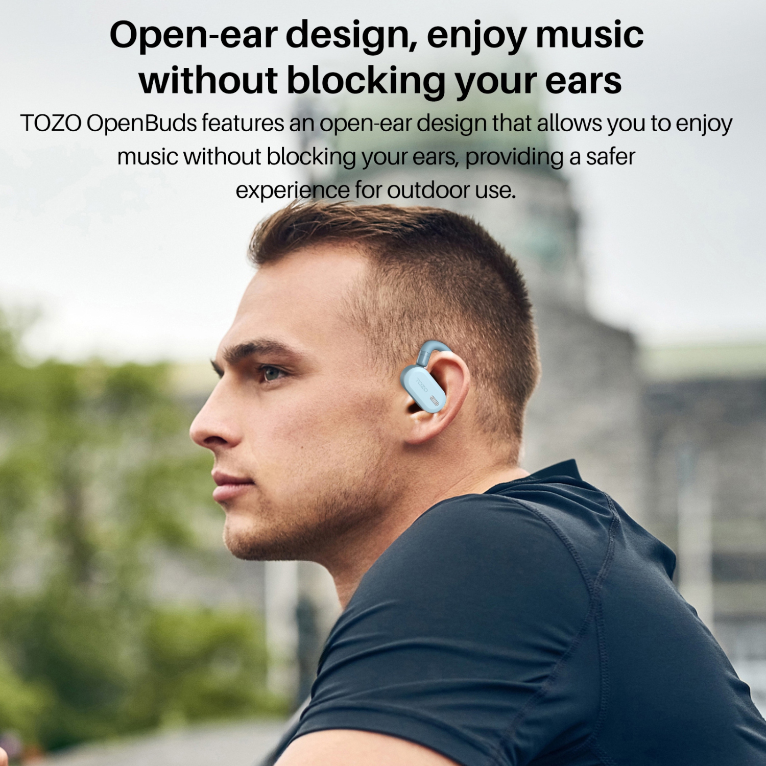 TOZO OpenBuds True Open Ear Wireless Earbuds with Multi-Angle Adjustment Bluetooth 5.3 Headphones with Dual-Axis Design for Long-Lasting Comfort
