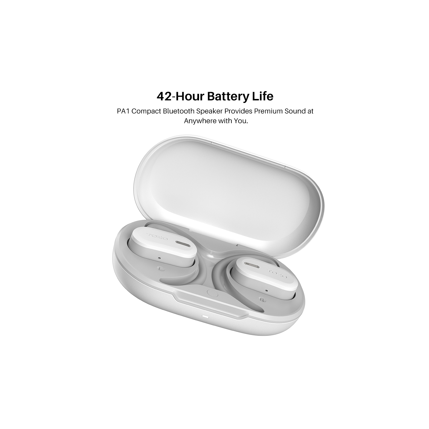 TOZO OpenBuds True Open Ear Wireless Earbuds with Multi-Angle Adjustment Bluetooth 5.3 Headphones with Dual-Axis Design for Long-Lasting Comfort