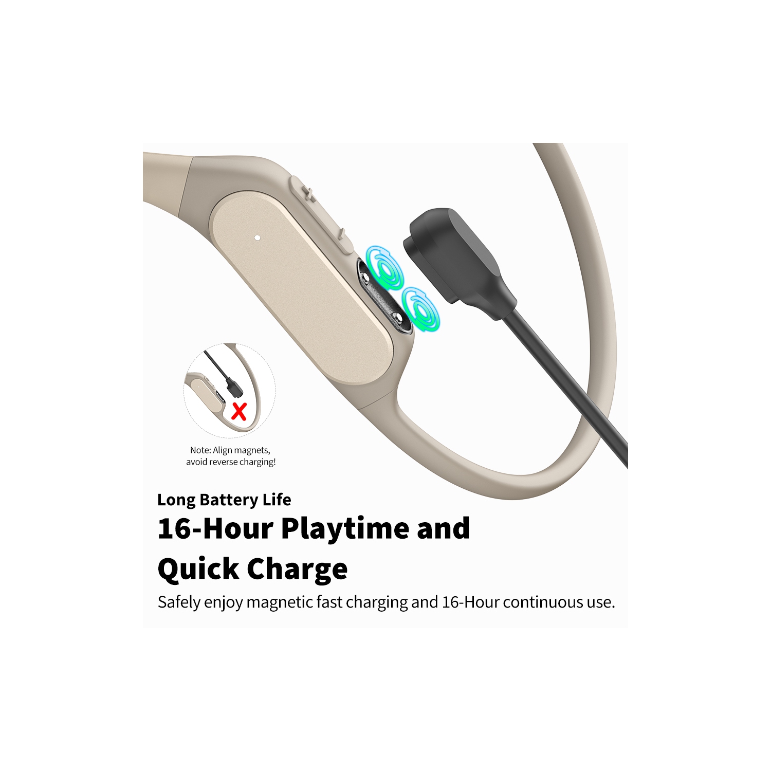 Écouteurs ouverts sans fil Bluetooth 5,3 à conduction d'air OpenReal de TOZO, écouteurs bouton sport, son supérieur, réduction du bruit d'appel à