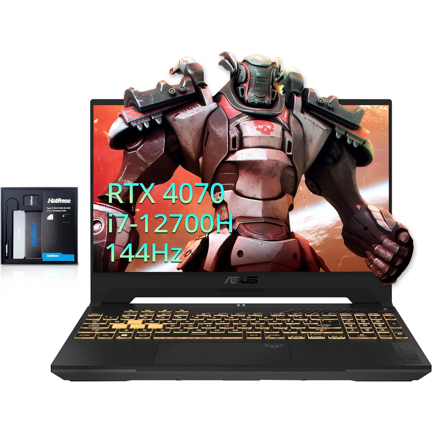 ASUS TUF F15 15.6" FHD Gaming Laptop, Intel Core i7-12700H, NVIDIA GeForce RTX 4070, 2TB SSD, 64GB RAM, RGB Backlit Keyboard, 720P HD Camera, Win 11 Pro,128GB Hotface Extension Set