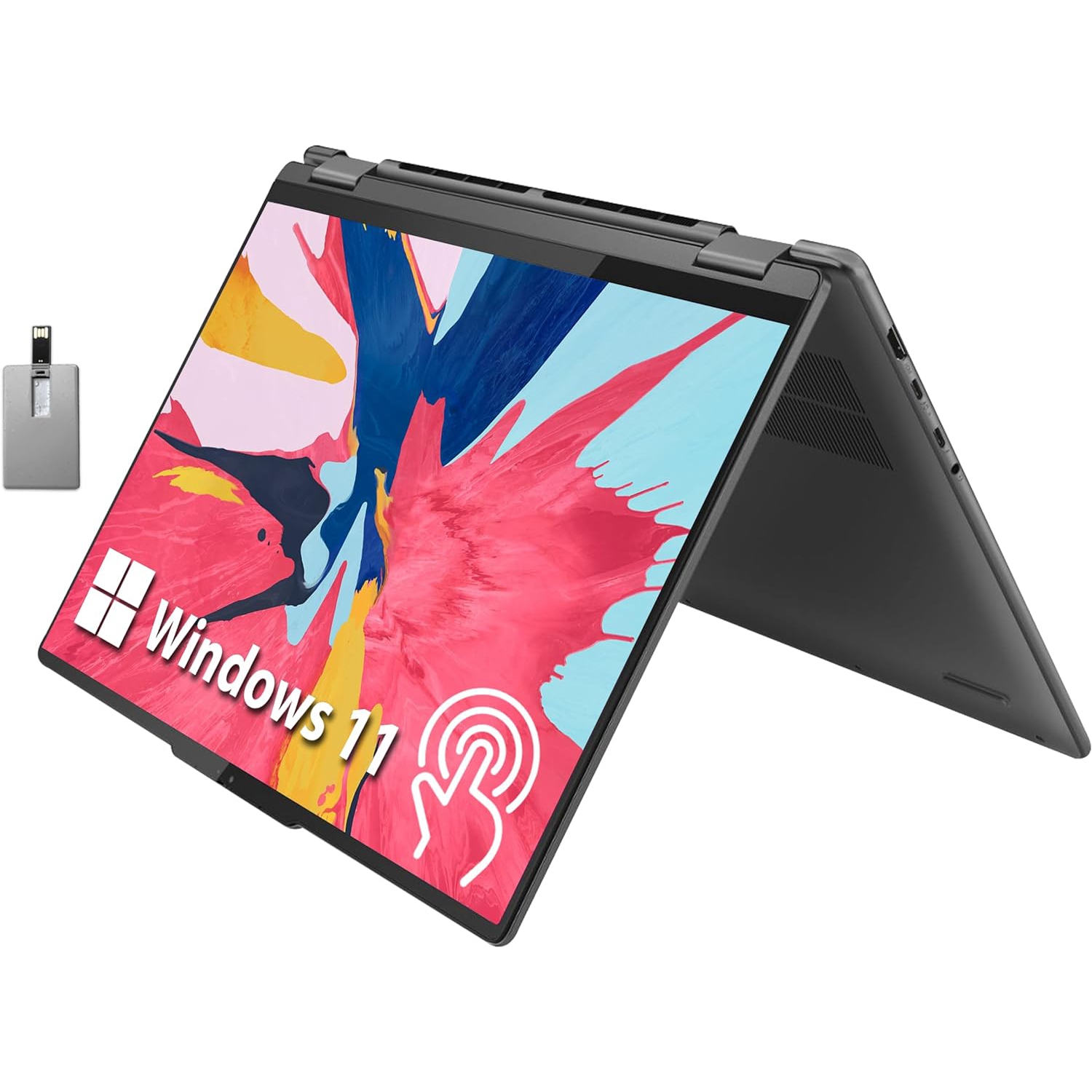 Lenovo Yoga 7i 16" WUXGA 2 in 1 Touchscreen Laptop, Intel Core i7-1355U, 512GB SSD, 16GB LPDDR5, Win 11, Gray, 32GB Hotface USB Card