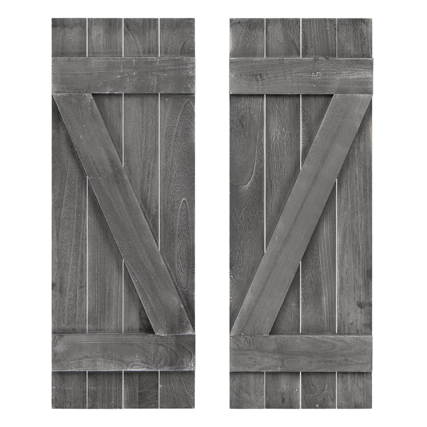 Costway Window Shutter 2 PCS Reclaimed Paulownia Wood Wall Decor with Antiqued Surface