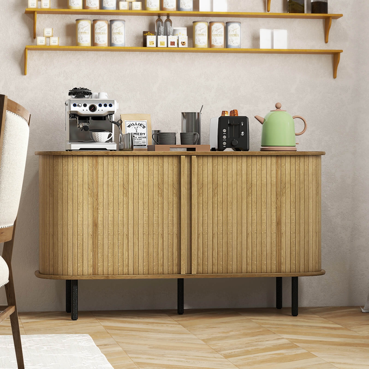 Armoire de buffet de 47 po avec portes coulissantes ajustables Tambour de Costway