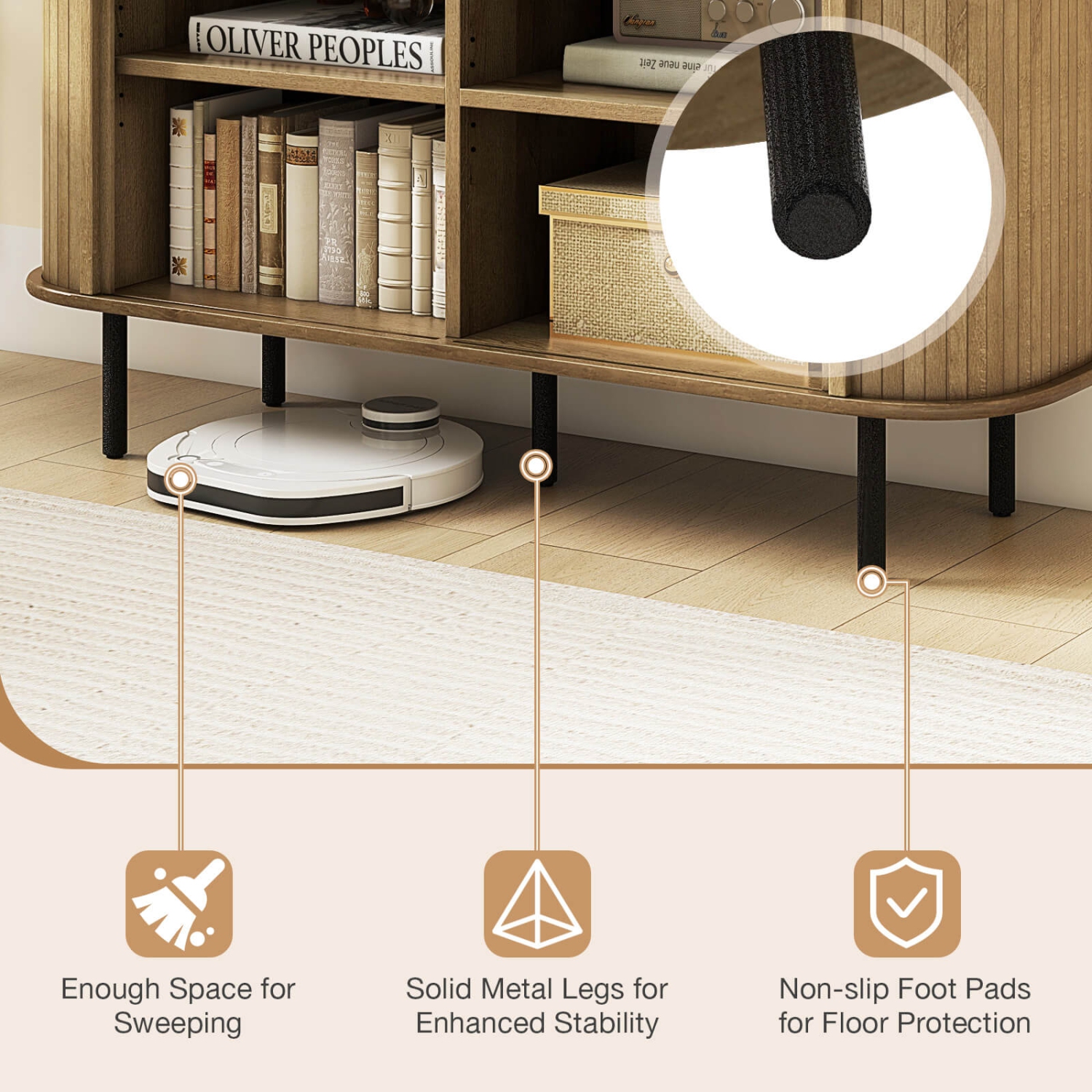 Armoire de buffet de 47 po avec portes coulissantes ajustables Tambour de Costway