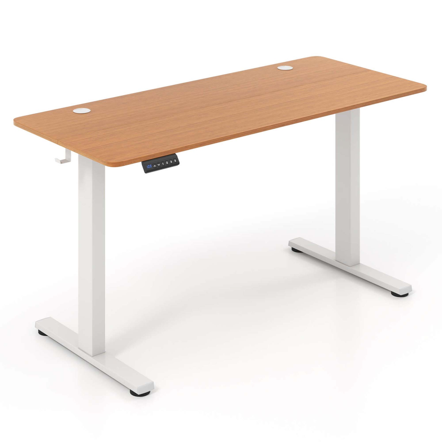 Costway 55" x 24" Electric Standing Desk with 3 Memory Height Settings 2 Hanging Hooks