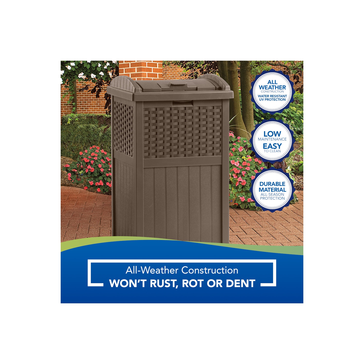 Suncast - Wicker Trash Hideaway® - Java