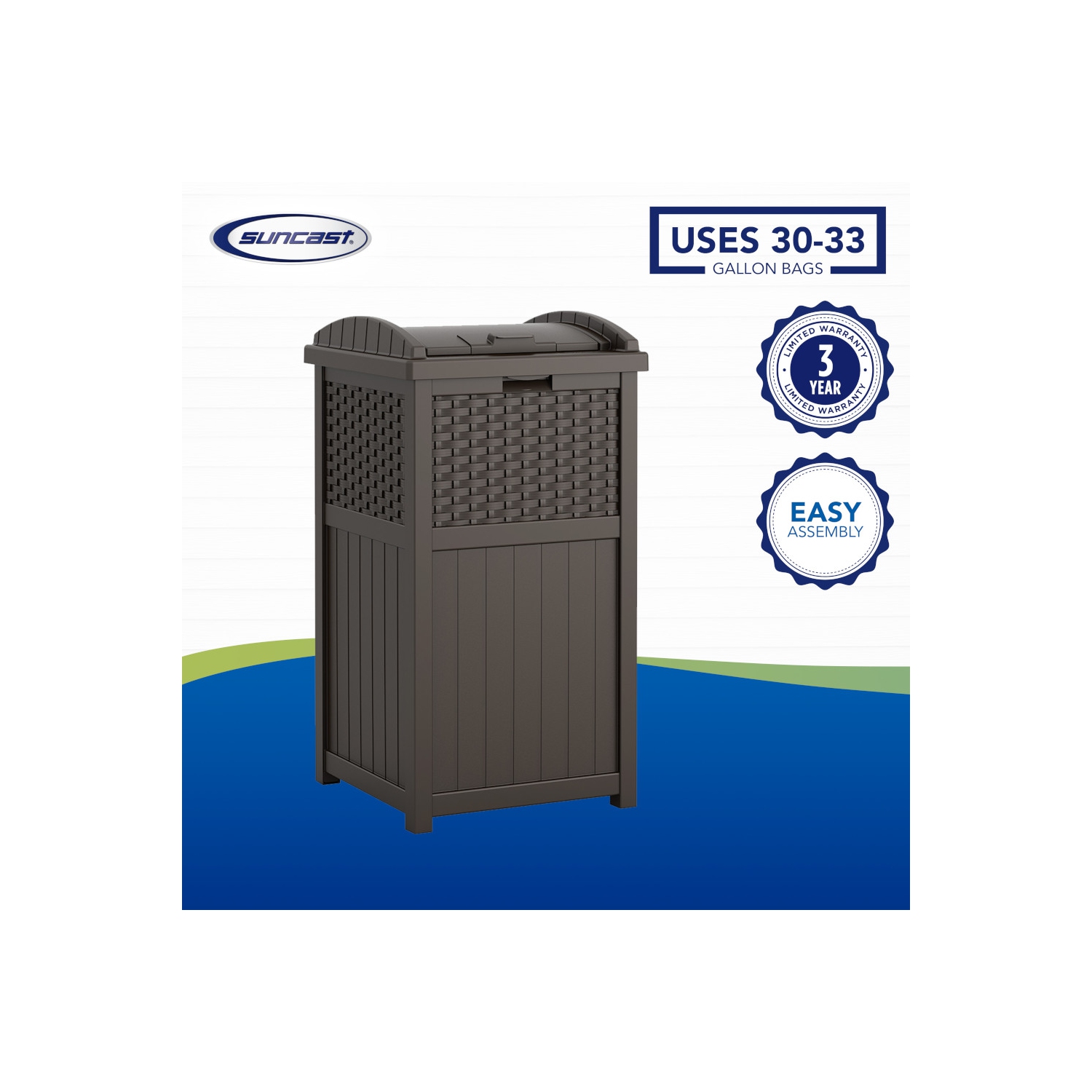 Suncast - Wicker Trash Hideaway® - Java