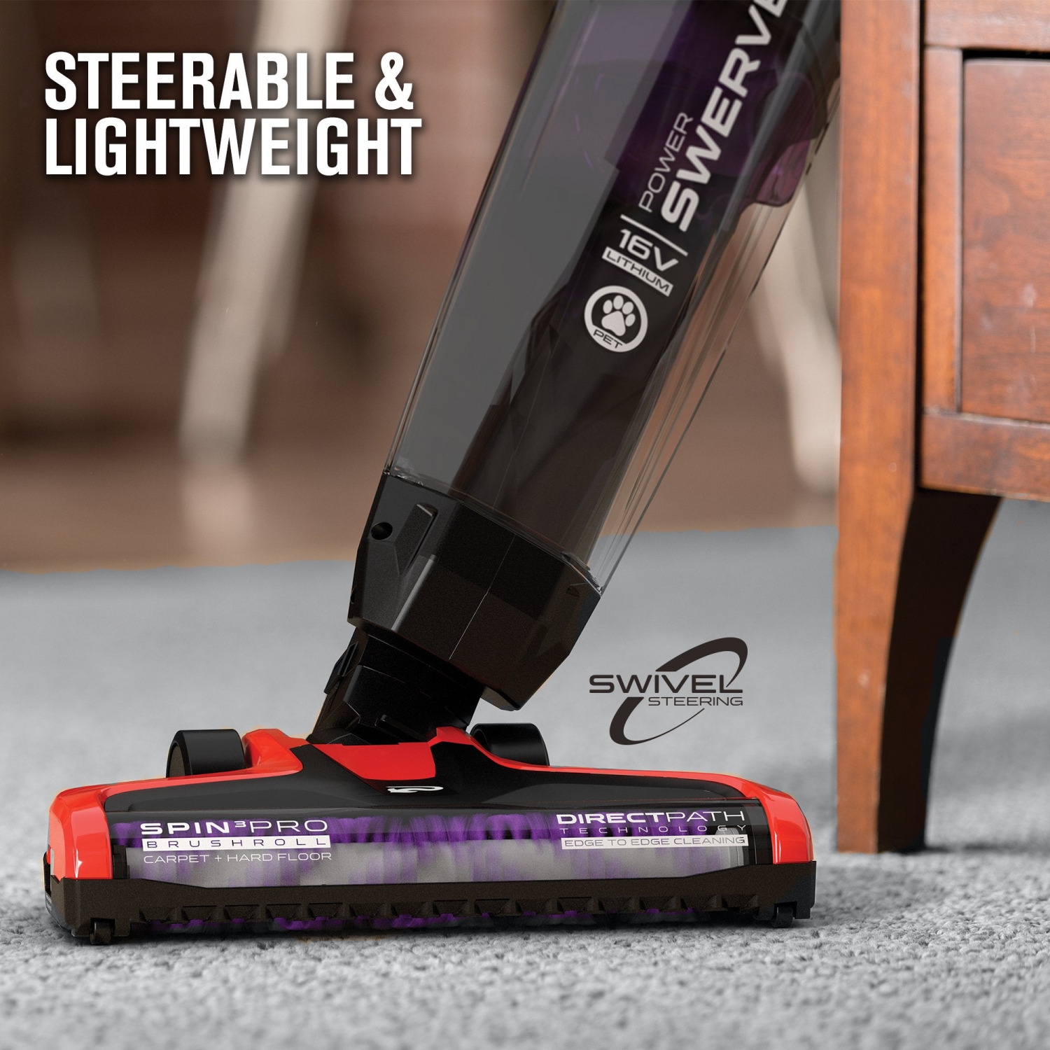 Dirt Devil Power Swerve Pet, Lightweight Cordless Stick Upright Vacuum Cleaner, for Carpet and Hard Floors, BD22052V, ..