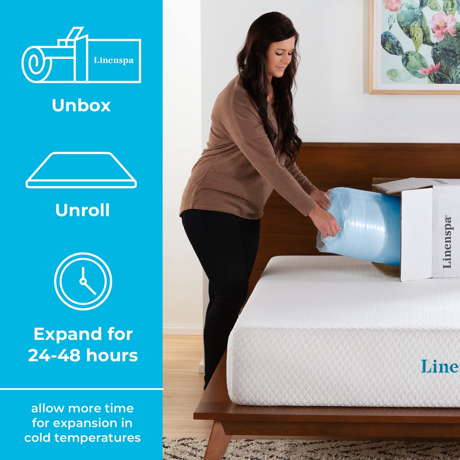 Surmatelas de 2 po en mousse à mémoire Linenspa, surmatelas en gel infusé, certification CertiPUR-US pour grand lit