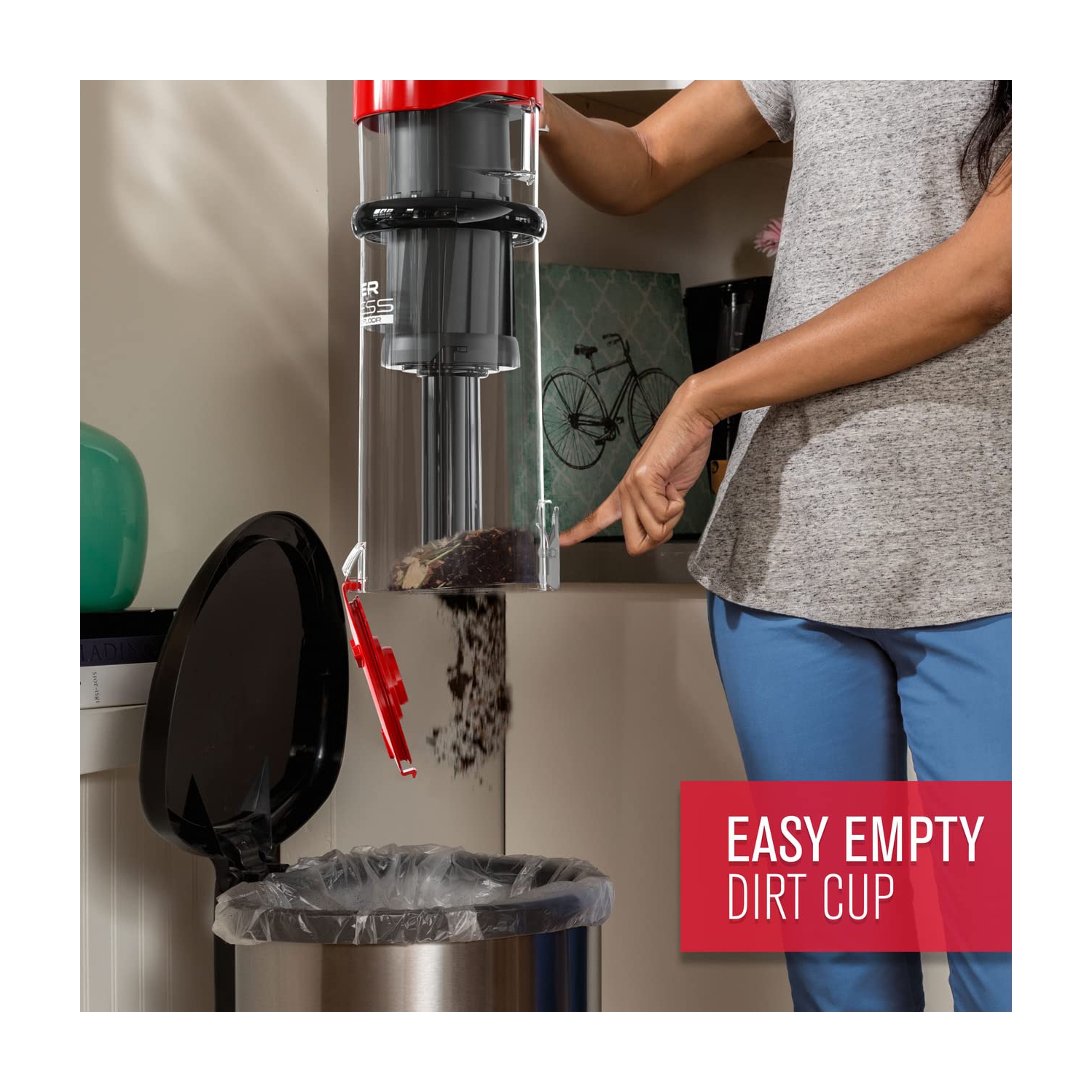 Dirt Devil Endura Lite Bagless Vacuum Cleaner, Small Upright for Carpet and Hard Floor, Lightweight, UD20121, Red