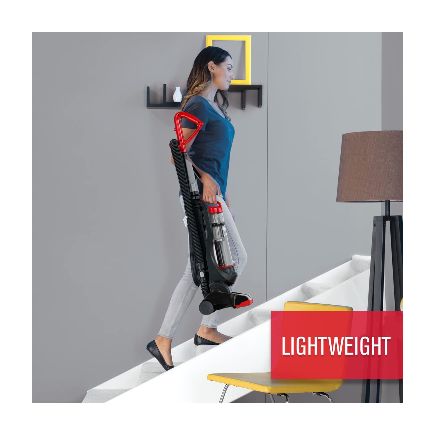 Dirt Devil Endura Lite Bagless Vacuum Cleaner, Small Upright for Carpet and Hard Floor, Lightweight, UD20121, Red