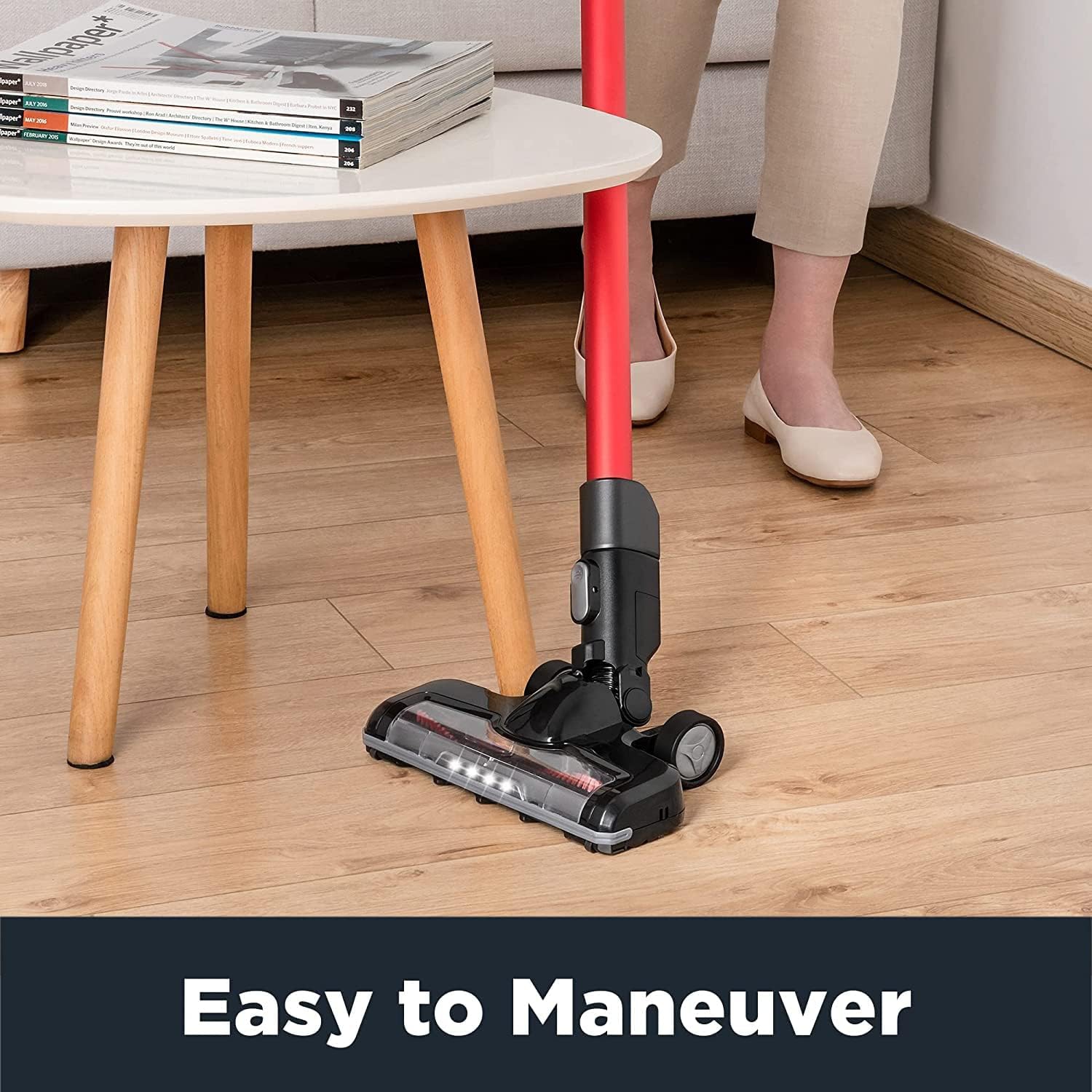 EUREKA – NEC100C lumières à DEL légères pour aspirateur sans fil, aspirateur-balai et aspirateur portatif, de base, rouge, noir