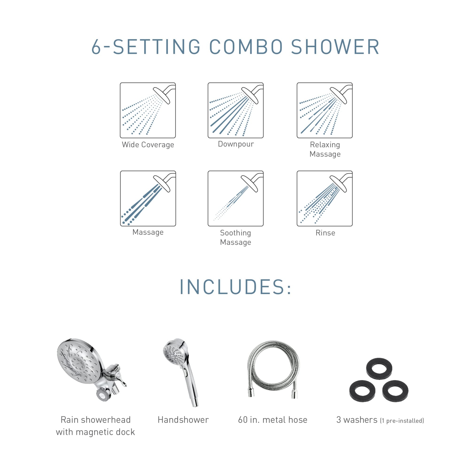 Moen 26009 – tête de douche 2-en-1 engage Magnetix 2,5 GPM avec station d’accueil magnétique, paquet de 1.