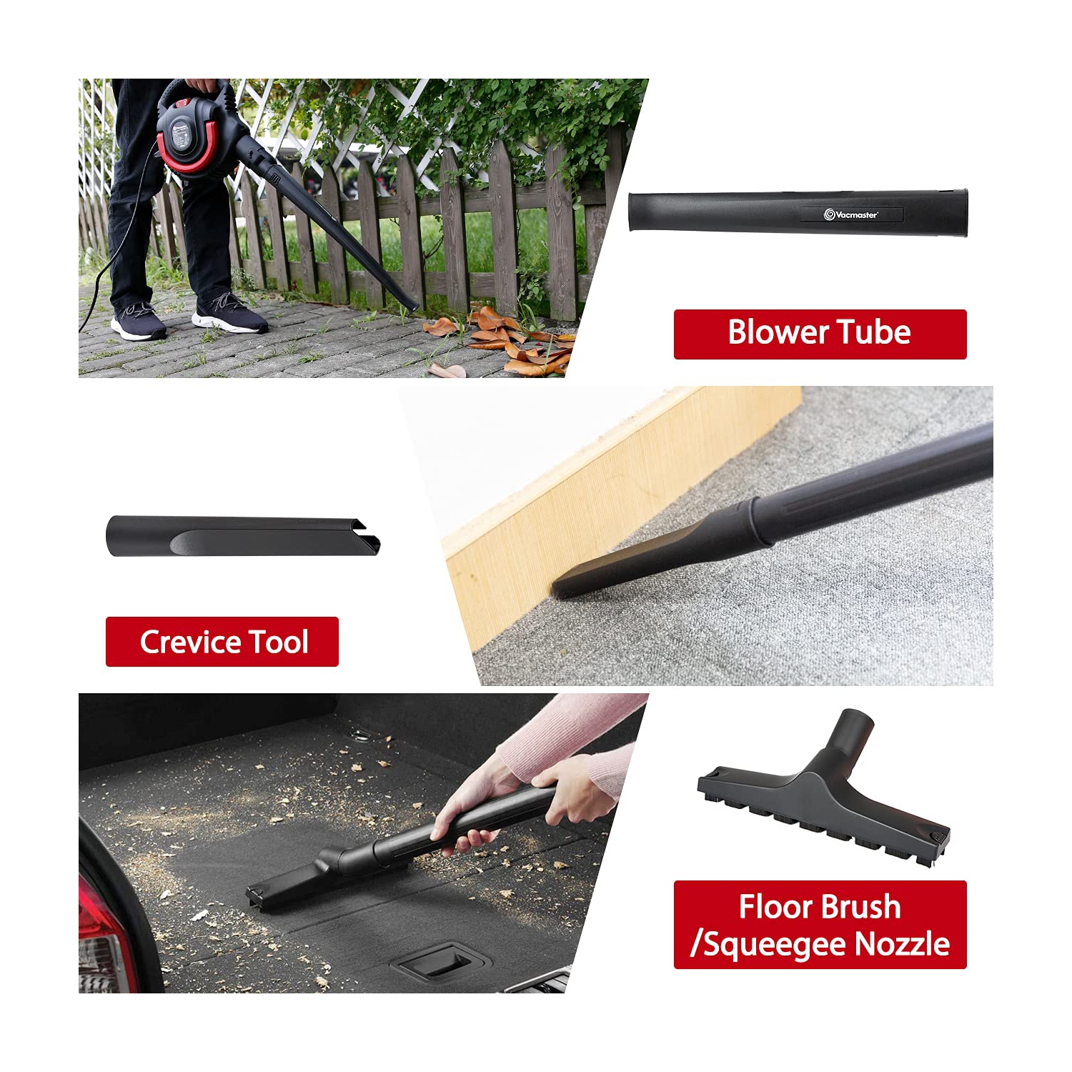 Vacmaster VBVB611PF 1101 6 Gallon 5 Peak HP Wet Dry Shop Vacuum 1-1/4 Inch Hose Powerful Suction with Detachable Blower