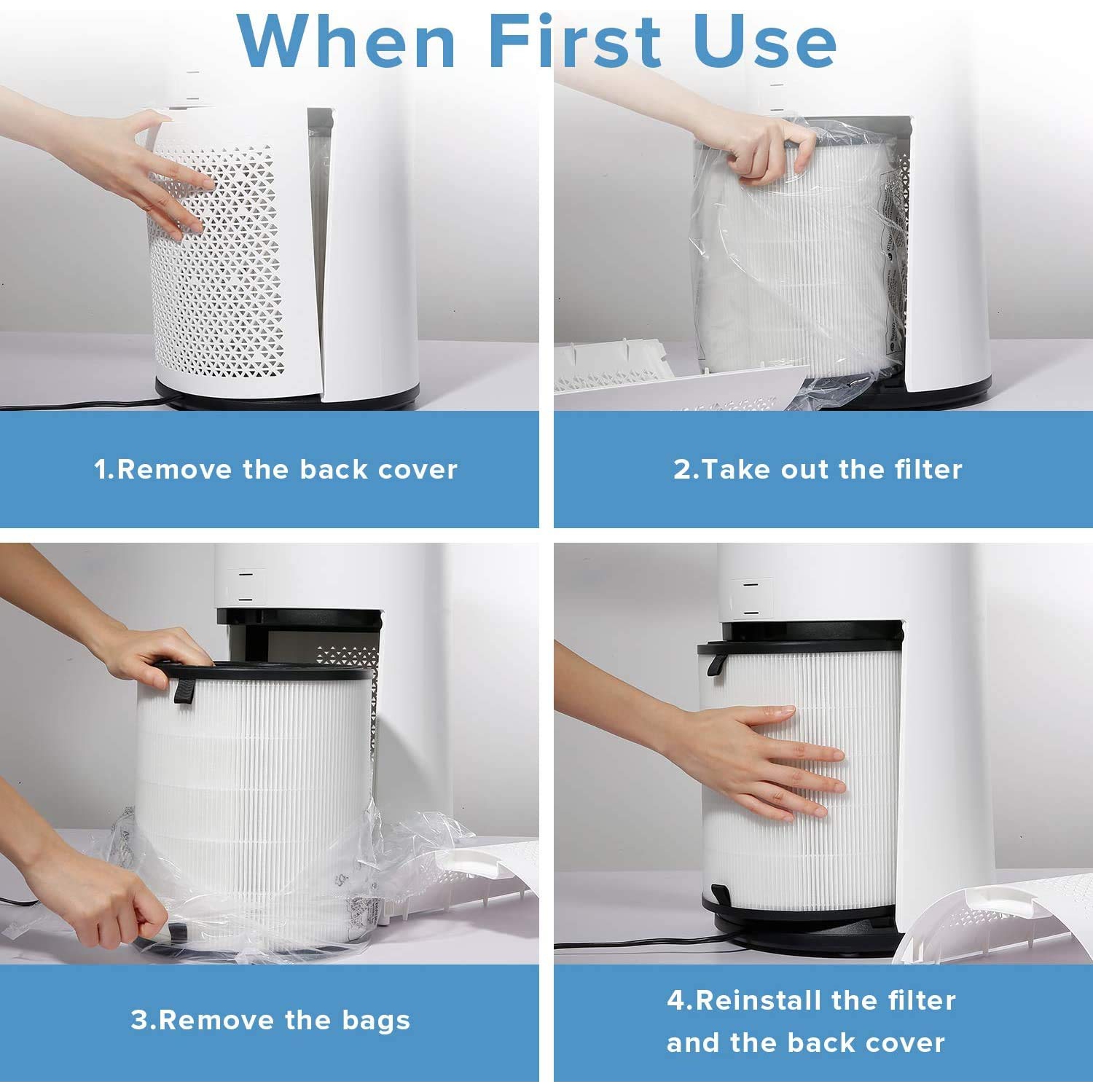 Levoit LV-H133 Air Purifier Replacement Filter, H13 True HEPA and Activated Carbon Filters Set, LV-H133-RF, White, Large