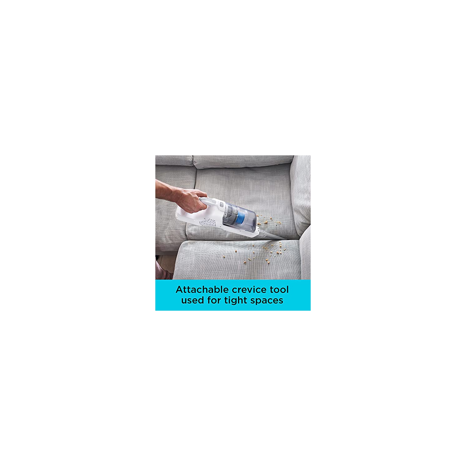 BLACK+DECKER POWERSERIES+ 16V MAX Cordless Stick Vacuum with LED Floor Lights, Lightweight, Multi-Surface, White (BHFE..