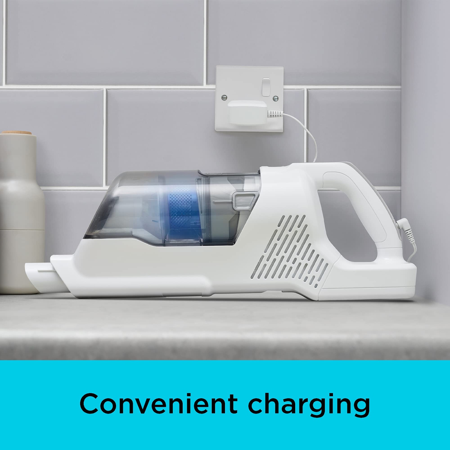 BLACK+DECKER POWERSERIES+ 16V MAX Cordless Stick Vacuum with LED Floor Lights, Lightweight, Multi-Surface, White (BHFE..