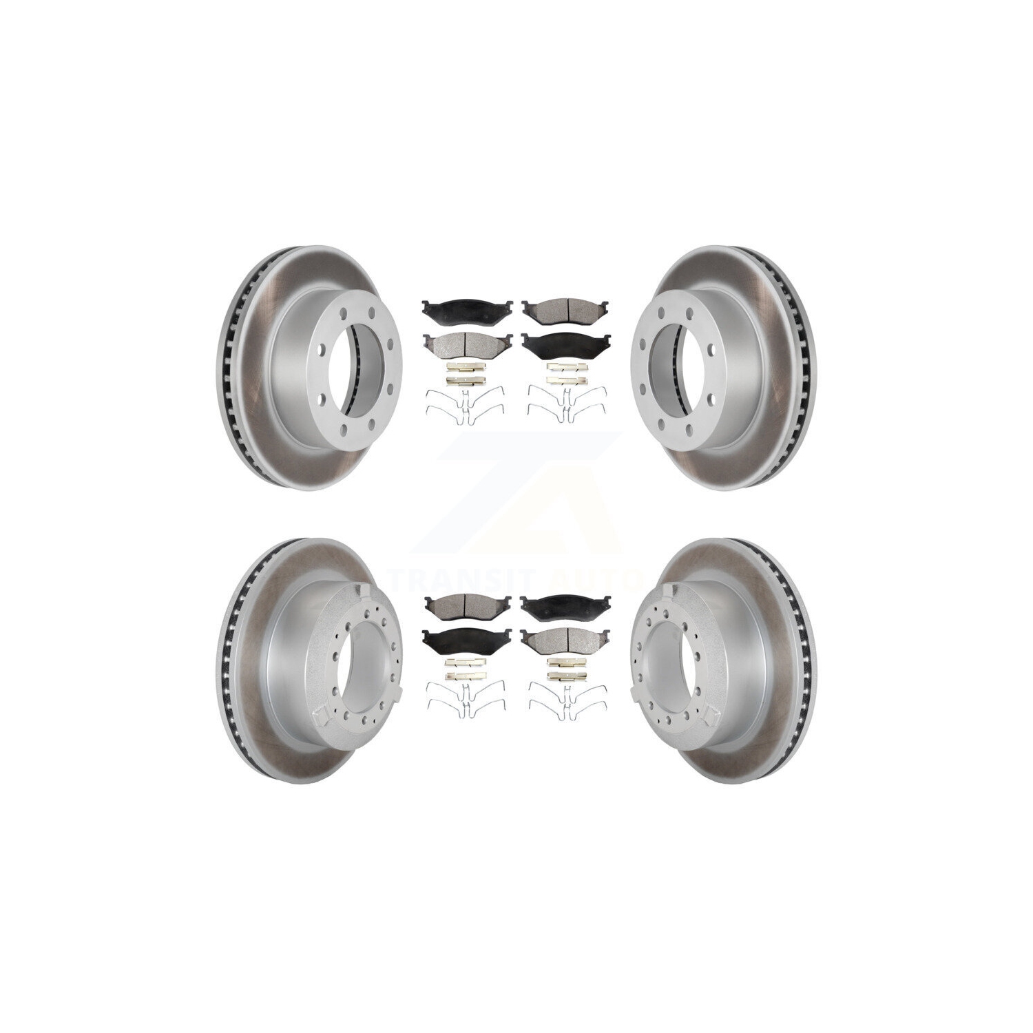 Disques de frein à disque recouverts à l'avant et plaquettes semi-métalliques pour Ford F-450 Super Duty KGF-102952