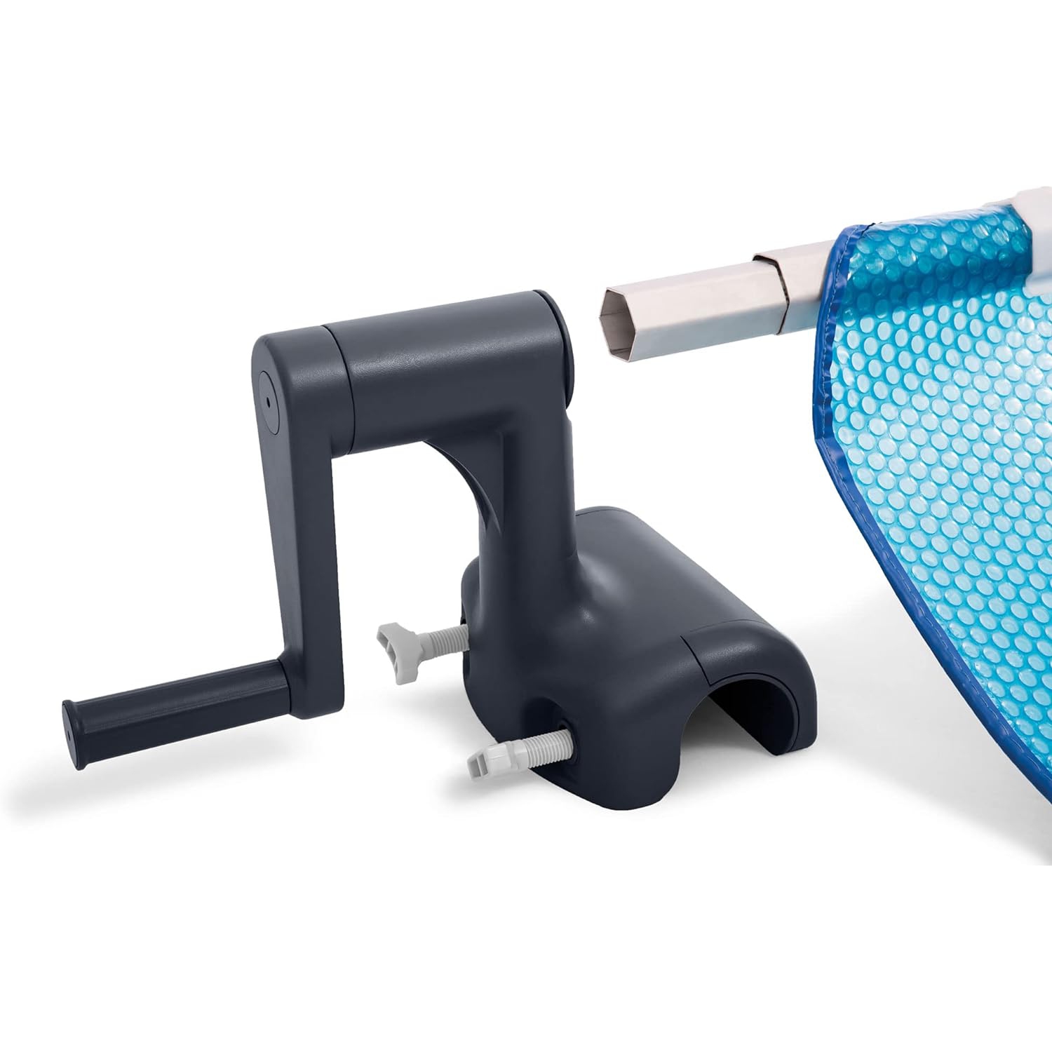 Intex – Reel de couverture de piscine hors terre robuste solaire en aluminium réglable avec mécanisme de verrouillage pour piscine à cadre