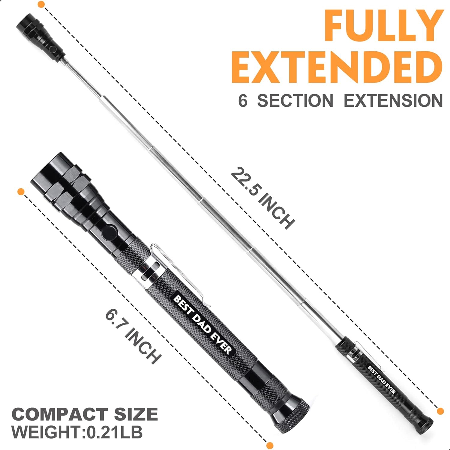 Best DAD Ever Telescoping Magnetic Pickup Tool - Birthday Gifts from Kids - Practical Christmas Presents & Stocking Stuffer for Dad