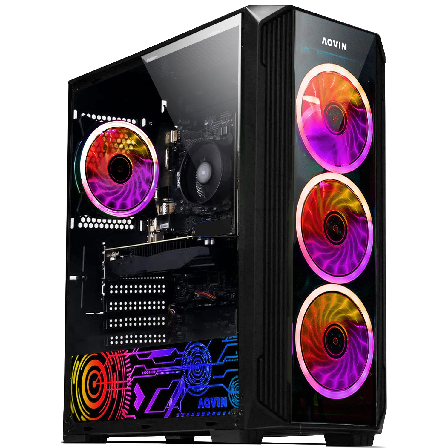 AQVIN ZForce Gaming PC | NVIDIA GeForce RTX 3050 6GB | AMD Ryzen 7 Processor | 16GB DDR4 RAM | 1TB SSD | Windows 11 Pro | 27-inch Curved Gaming