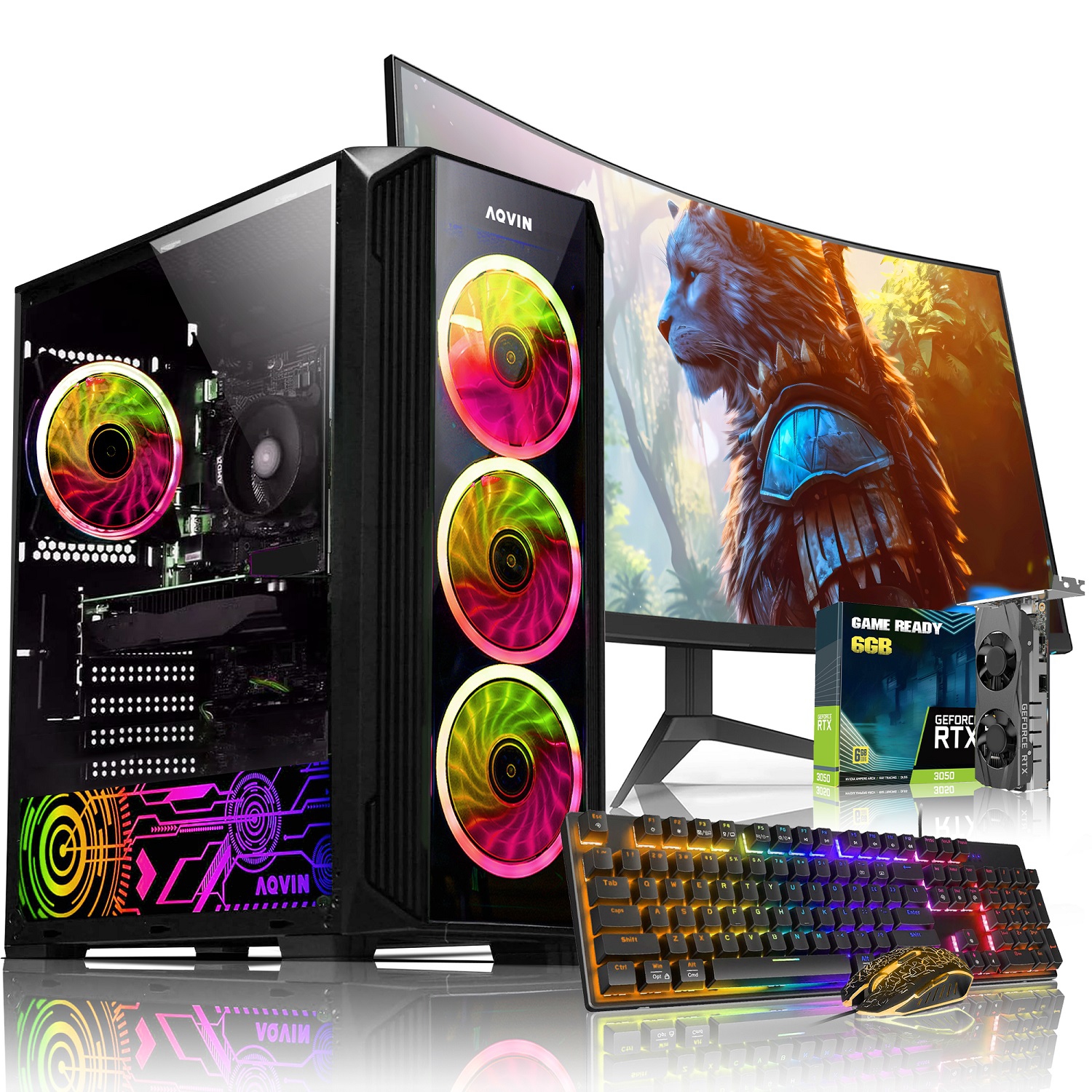 AQVIN ZForce Windows 11 Pro Gaming PC - 27 inch Curved Gaming Monitor - Only at Best Buy