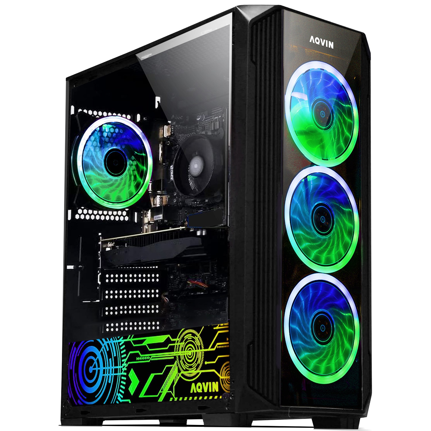 AQVIN ZForce Gaming PC | NVIDIA GeForce RTX 3050 6GB | AMD Ryzen 7 Processor | 16GB DDR4 RAM | 1TB SSD | Windows 11 Pro - Black