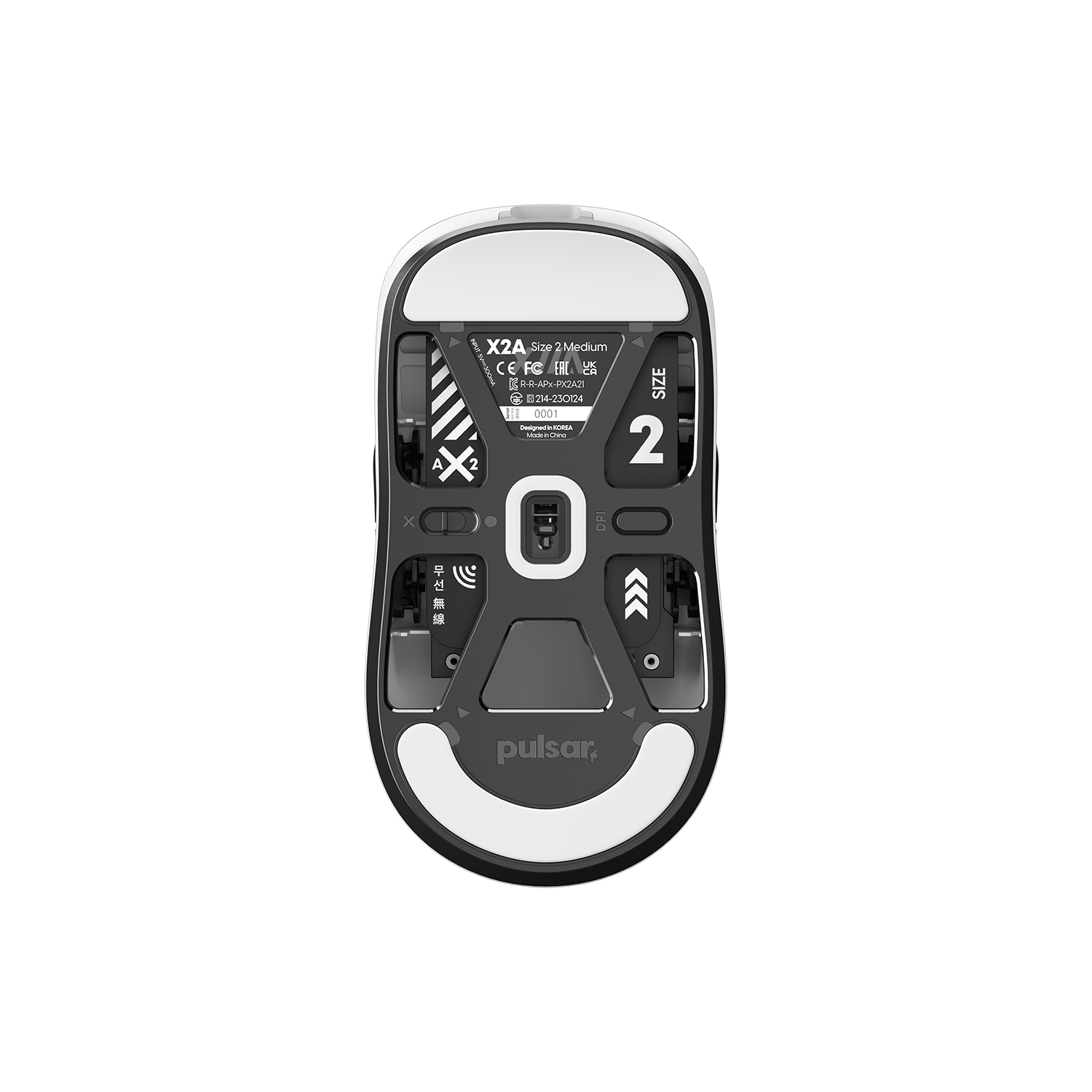 Pulsar Gaming Gears X2A Black Buttons Wireless Ultralight, Ambidextrous, High Performance, Ergonomic Design, 2.4Ghz 1ms Polling Rate PAW3395 26K DPI