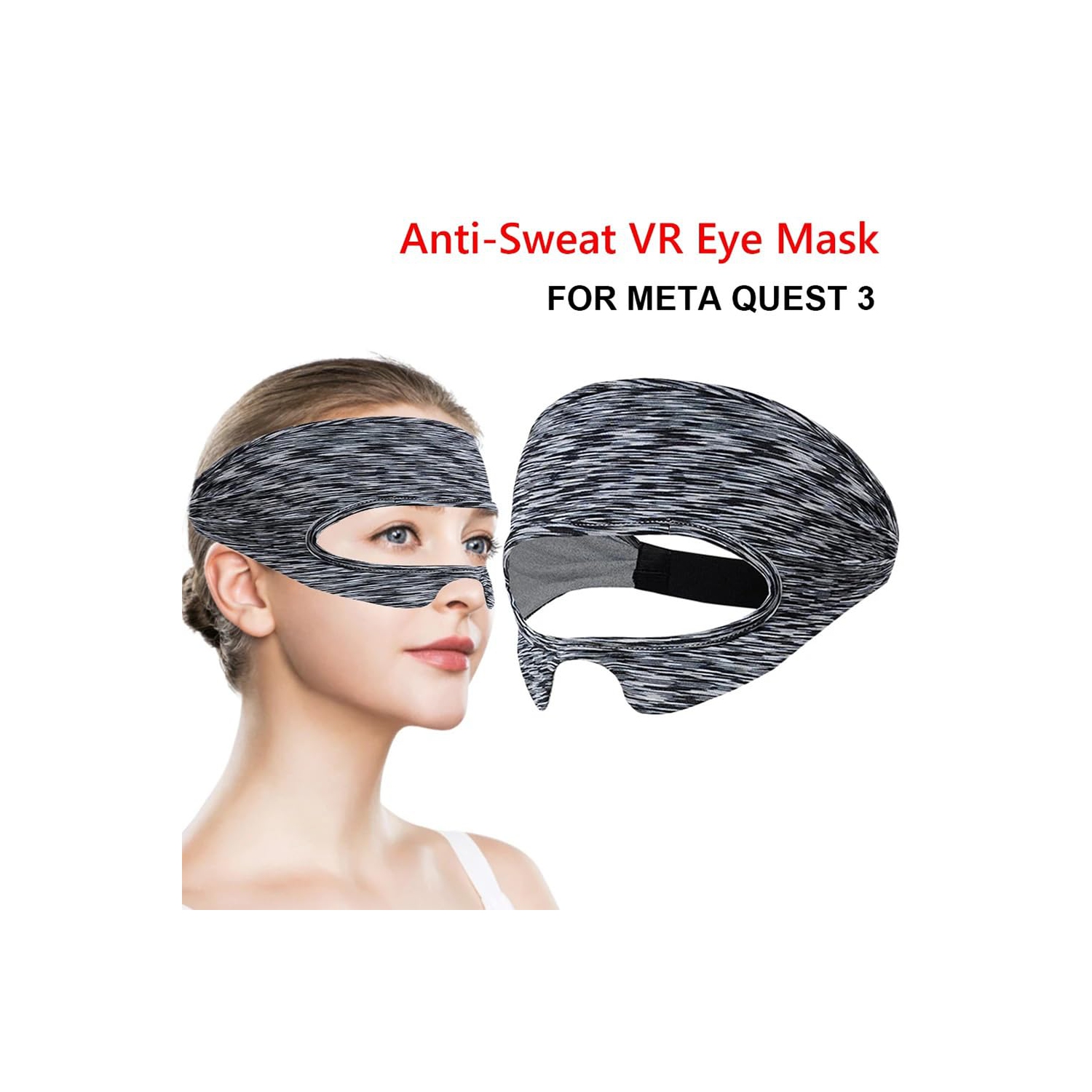 navor 7 in 1 Silicone Protective Case Cover Set for Meta Quest 3 VR Accessories Headset Controller Shell, Eyes, Face, Grip Button & Lens Cover-Black