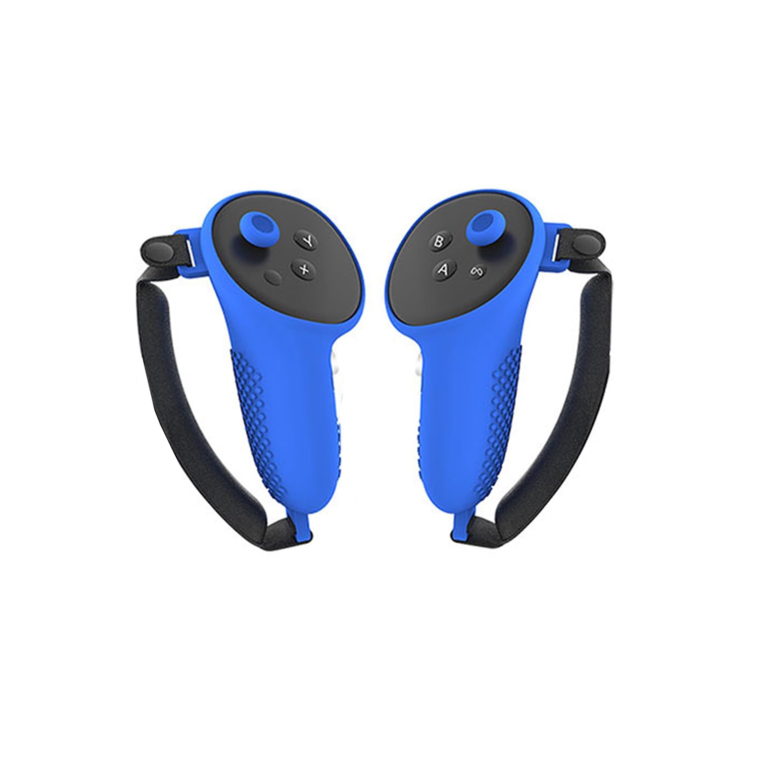 navor 7 in 1 Silicone Protective Case Cover Set for Meta Quest 3 VR Accessories Headset Controller Shell, Eyes, Face, Grip Button & Lens Cover-Blue