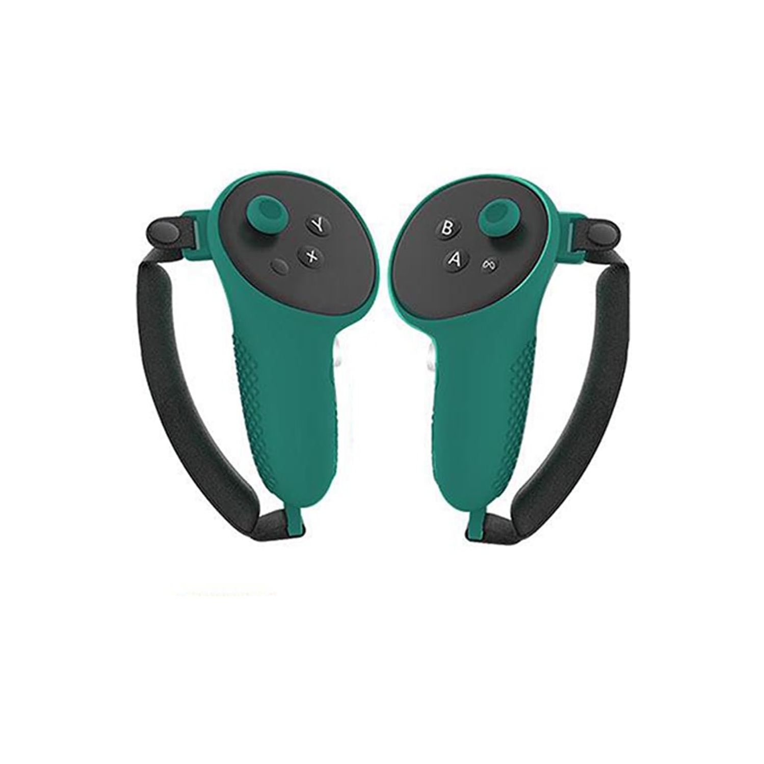 navor 7 in 1 Silicone Protective Case Cover Set for Meta Quest 3 VR Accessories Headset Controller Shell, Eyes, Face, Grip Button & Lens Cover-Green