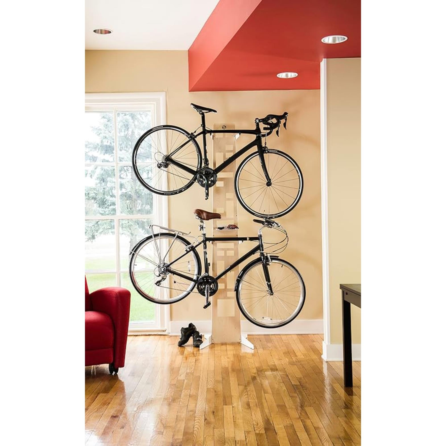Saris The Hottie 2 Bike Storage Rack, Beautiful & Elegant Bike Stand of Wood & Steel - White