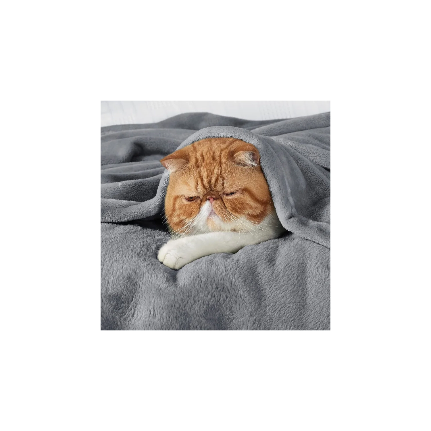 Jeté en molleton gris douillet – doux, léger et moelleux, 50 x 60 po pour canapé et canapé