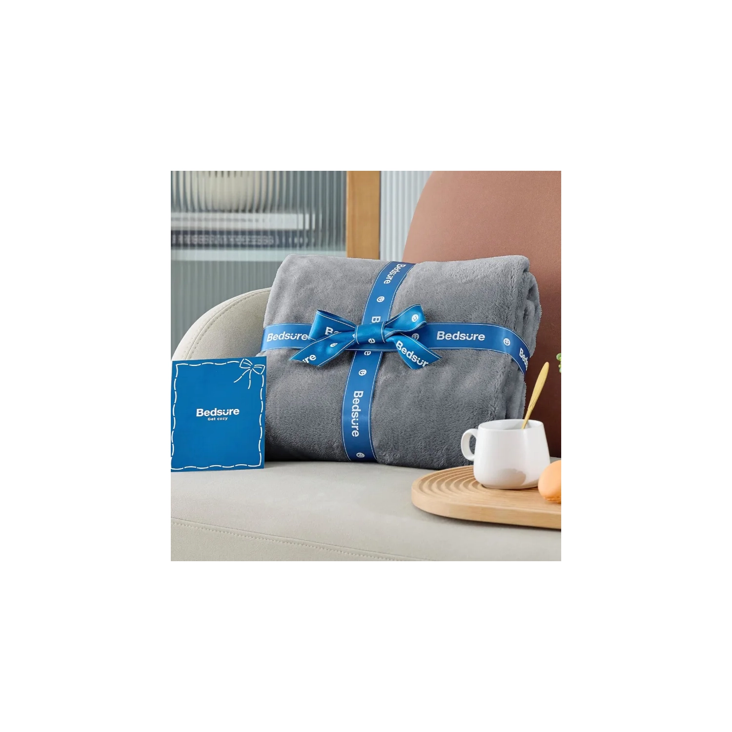 Jeté en molleton gris douillet – doux, léger et moelleux, 50 x 60 po pour canapé et canapé