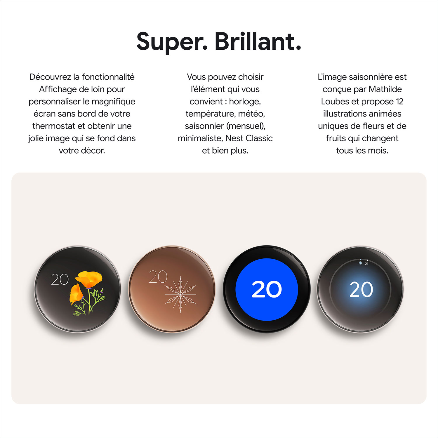 Thermostat intelligent Wi-Fi Nest Learning de Google - Noir volcanique lustré