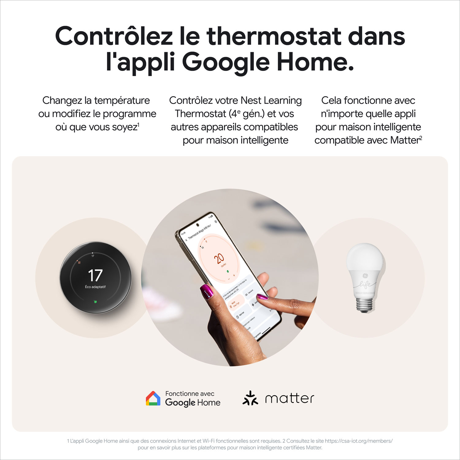 Thermostat intelligent Wi-Fi Nest Learning de Google - Or poli