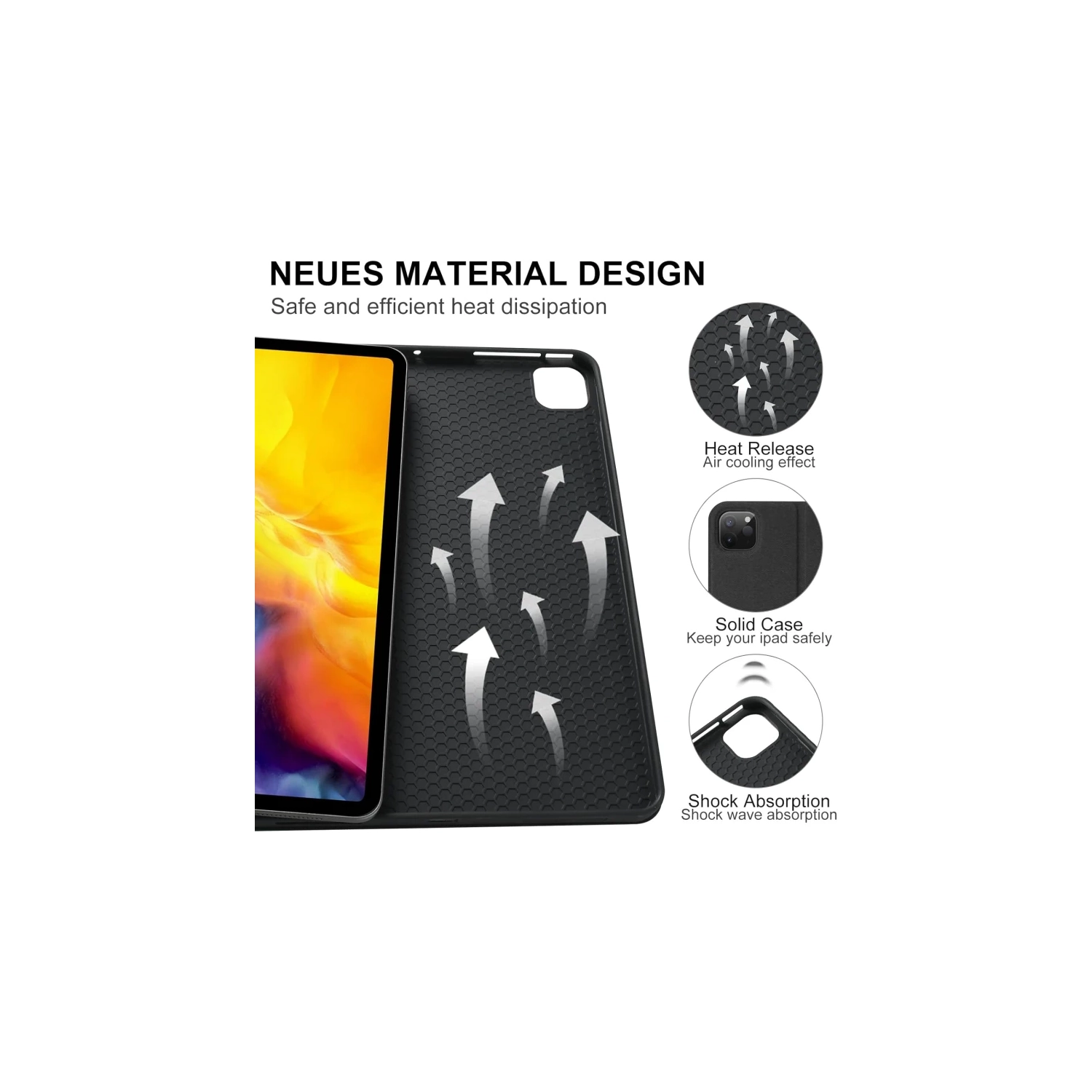 Keyboard Case for iPad Air 13 Inch 2024 & iPad Pro 12.9 Inch 2022 - Wireless Detachable Smart Magic Keyboard with Pencil Holder, Compatible with iPad