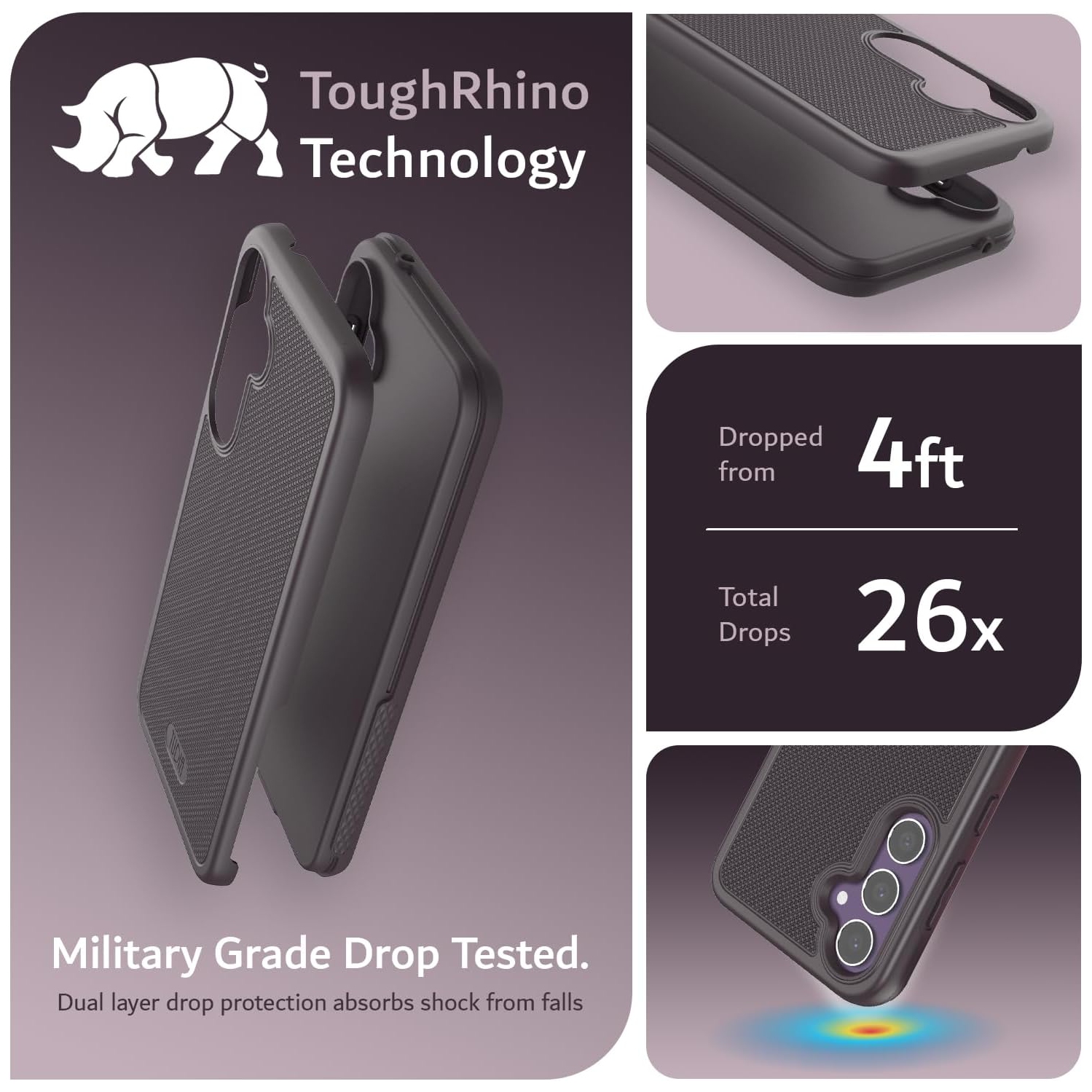 Étui MergeGrip de TUDIA pour Galaxy S23 FE de Samsung de qualité militaire - Violet foncé