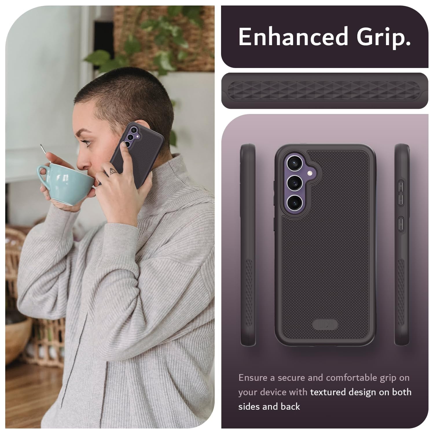 Étui MergeGrip de TUDIA pour Galaxy S23 FE de Samsung de qualité militaire - Violet foncé