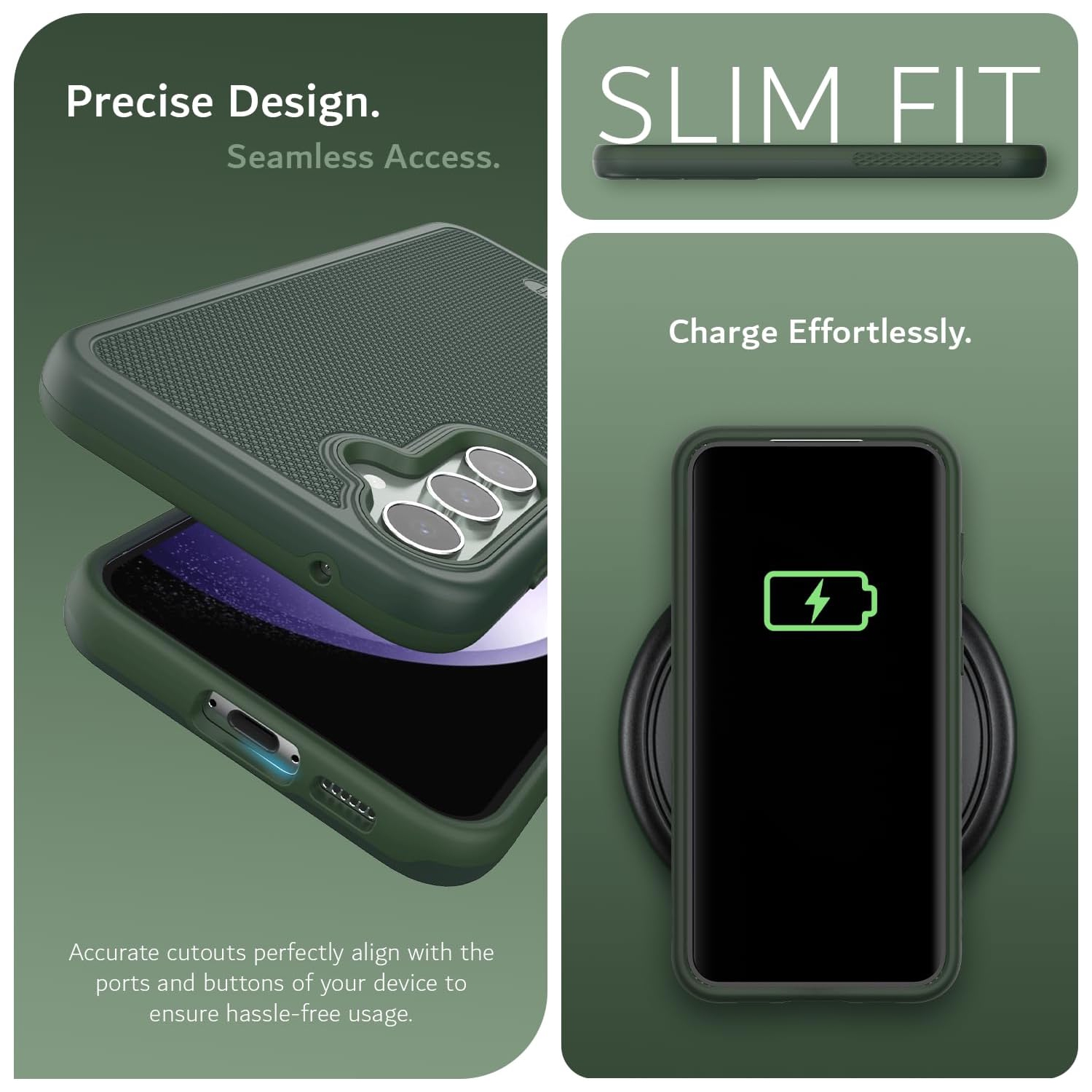 TUDIA MergeGrip Samsung Galaxy S23 FE Case Magsafe Compatible - Pine Green