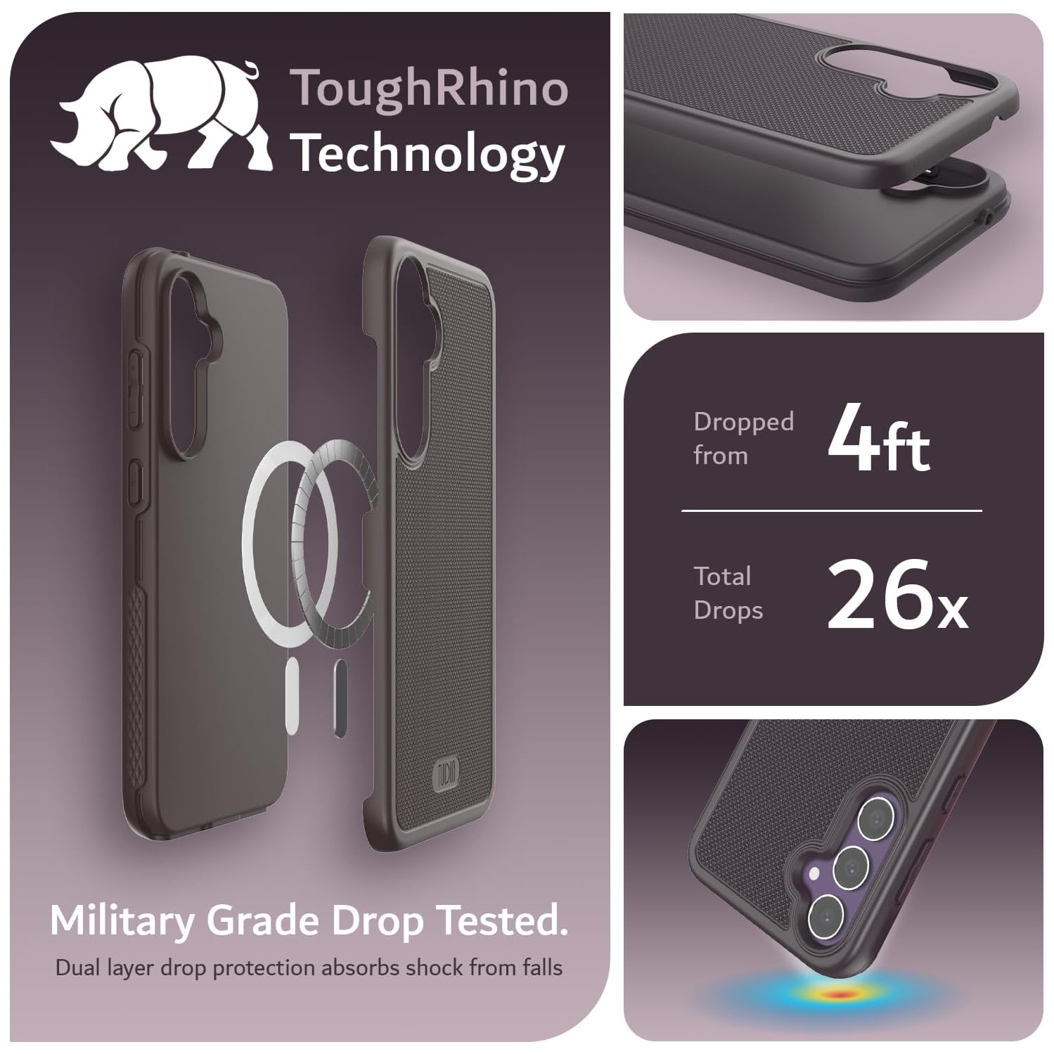 TUDIA MergeGrip Samsung Galaxy S23 FE Case Magsafe Compatible - Dark Purple