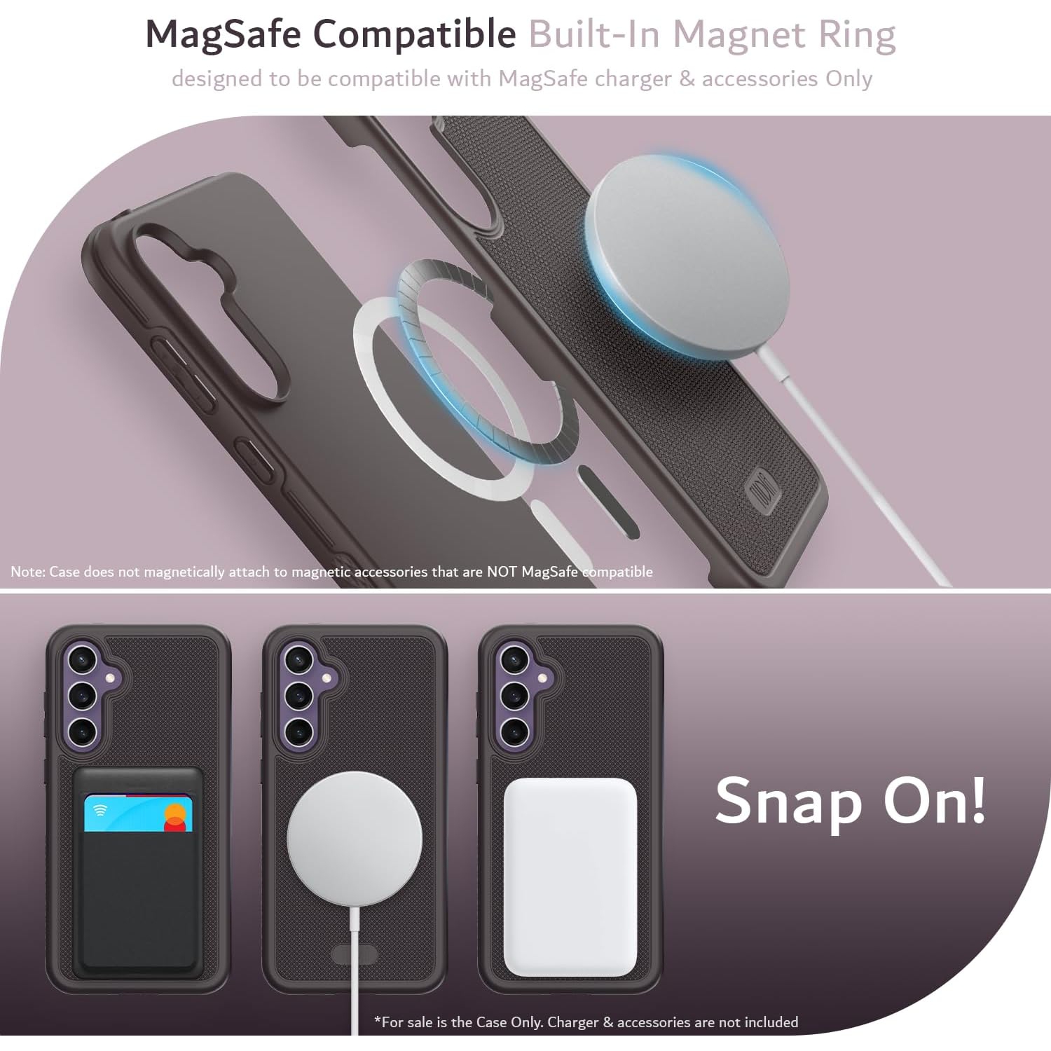 TUDIA MergeGrip Samsung Galaxy S23 FE Case Magsafe Compatible - Dark Purple