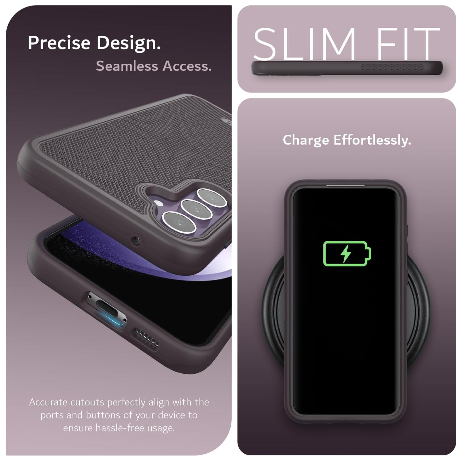 TUDIA MergeGrip Samsung Galaxy S23 FE Case Magsafe Compatible - Dark Purple